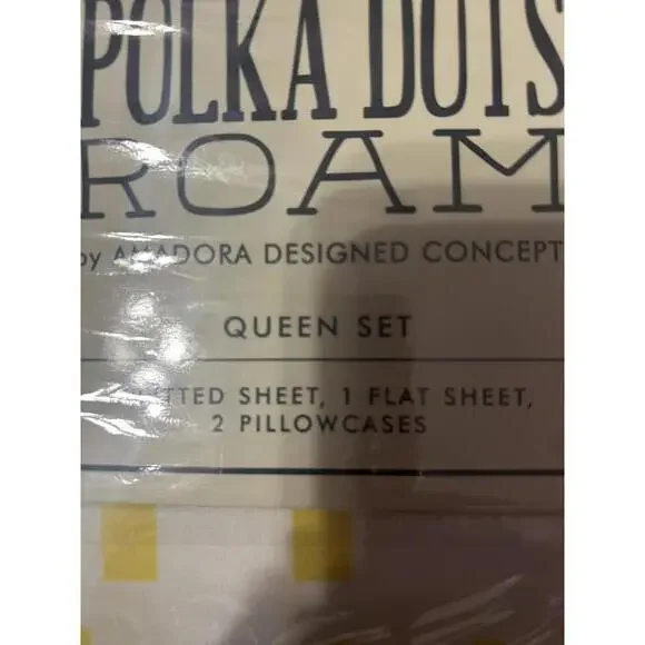Amadora Designed Concepts Where The Polka Dots Roam Queen Sheet Set